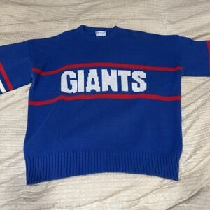 Vintage Cliff Engle New York Giants Sweater NFL Blue Mens Size XL Made In USA